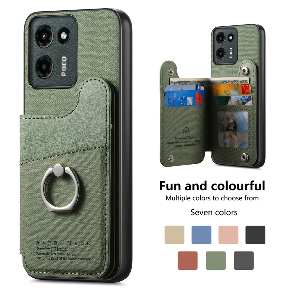 Luxury Leather RFID Card Ring Back Panel Case - Premium Protective Cover