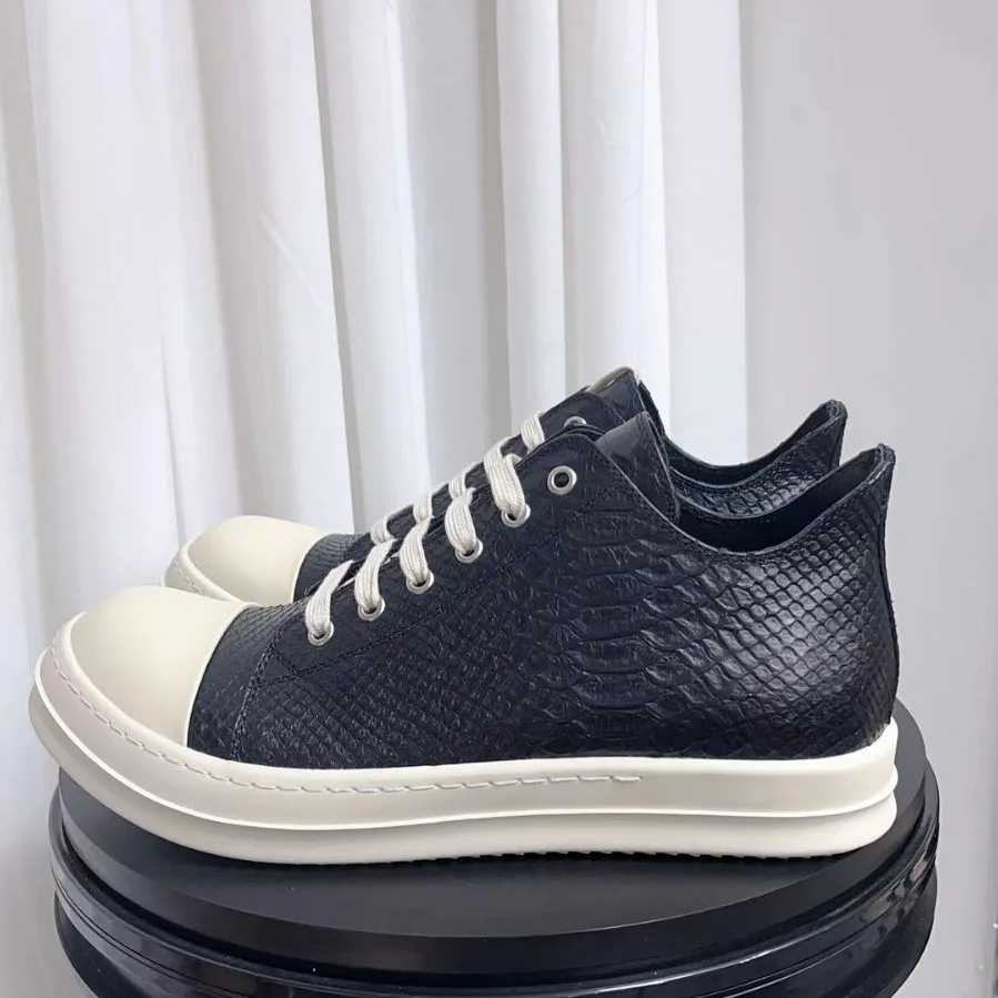 

Кроссовки RICK Couples LowTop, оригинальная кожаная повседневная обувь со змеиным принтом для мужчин и женщин