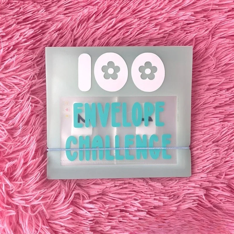 100 일 현금 책 바인더, 노트북 커버, 폴더 바인더, 포켓 플라스틱 바인더, 지퍼 돈 절약 봉투