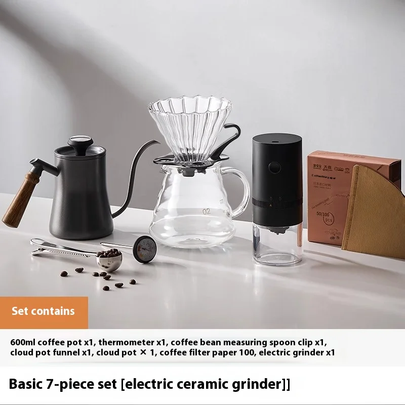 طقم قهوة احترافي محمول، طاحونة + علبة