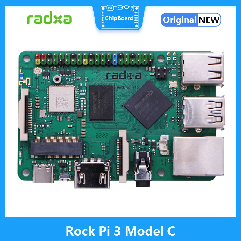 RADXA 3C Rock Pi 3  C RK3566  ھ Cortex A55  , 32bit 3200 Mb/s LPDDR4 4K @ 60 HDM 