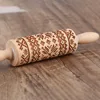 1pc 10inch Wooden Embossed Rolling Pin With Coffee Maker Lemon Flower Pattern ELK For Pastry Baking Tools 6