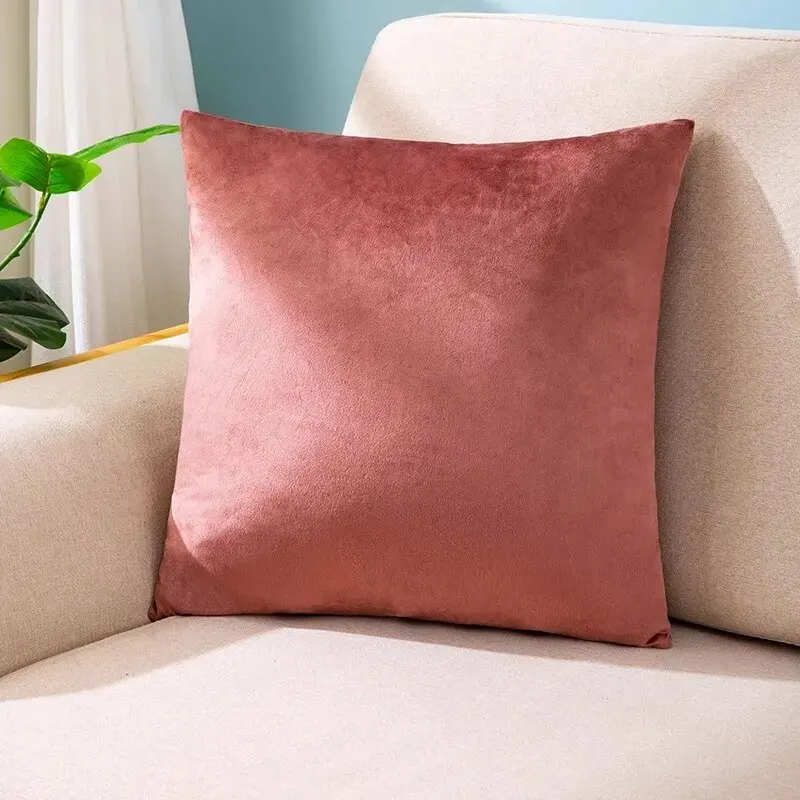 Luxurious Velvet Burnt Orange Throw Pillow – Soft and Cozy Cushion Cover