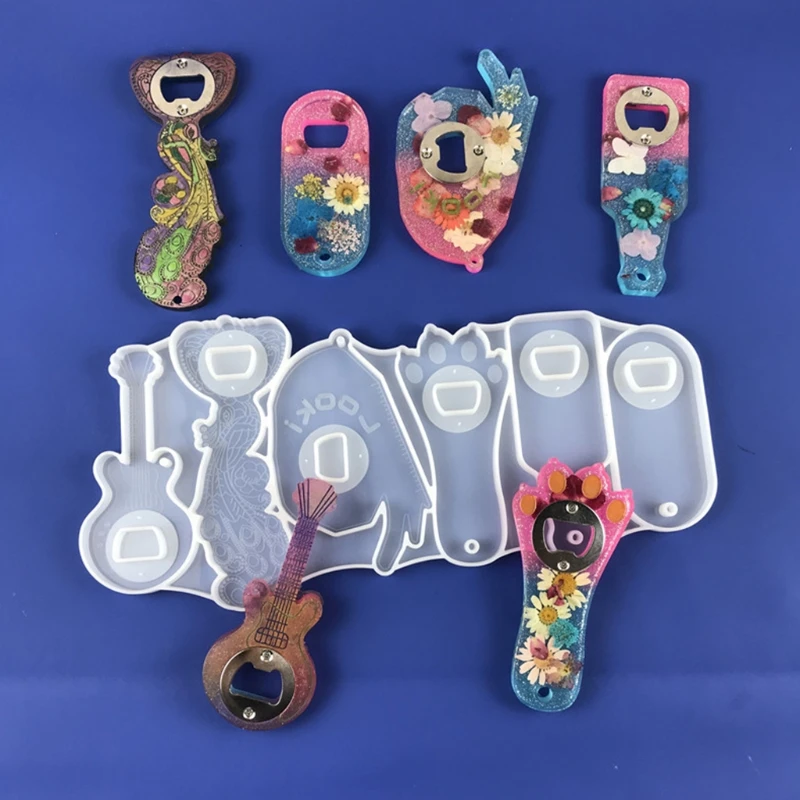 Kit Fai Da Te Per Stampo Apribottiglie In Resina: 5 Stampi In Silicone, Chiavi E Viti Per Creare Portachiavi E Apribottiglie Personalizzati