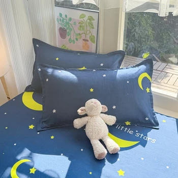 Printed Fitted Soft Bed Sheet Single/Queen/King/Twin Bed Sheet Set 6
