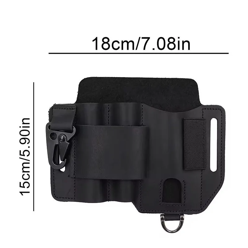 Tool Pocket PU Multifunctional Storage Wear Resistant Durable Retro Outdoor Sports Pocket Tool Leather Case Flashlight Cover 4
