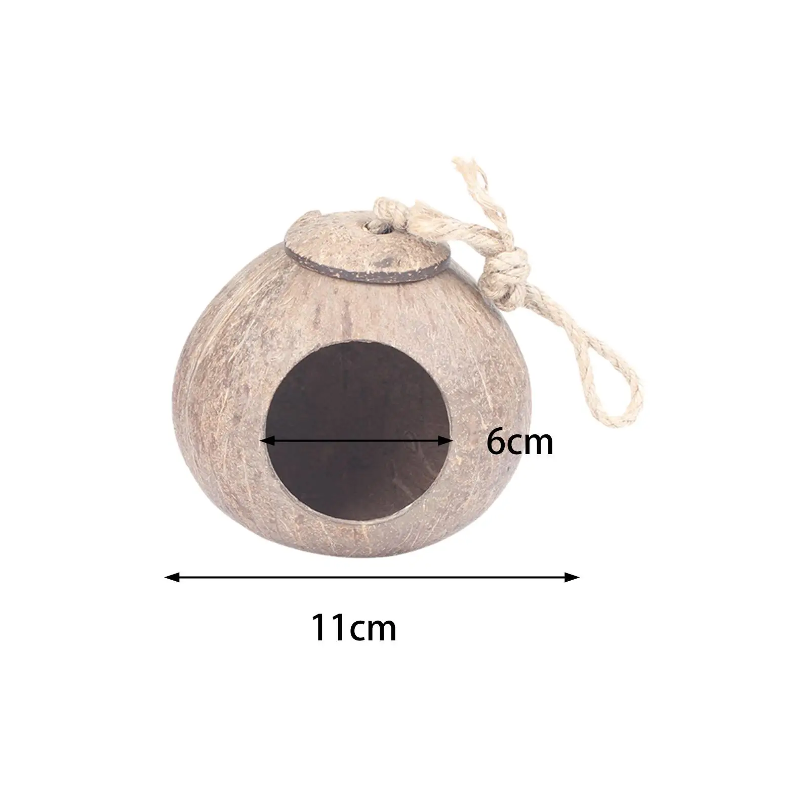 Coconut Shell Birds Nest Coconut Parrot House Hideout Outside Bird Cage Portable for Parrot Parakeet Lovebird Canary Finches
