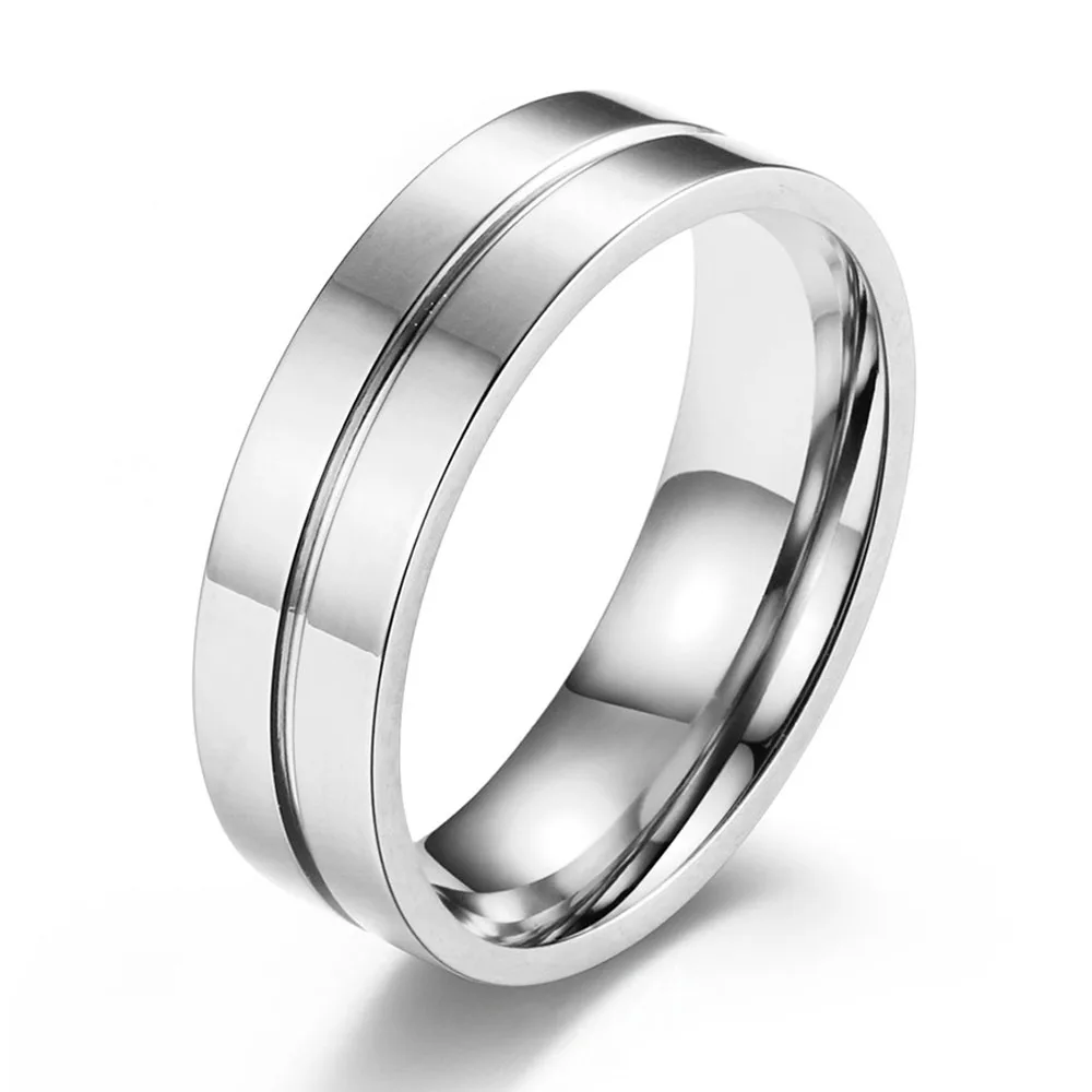 Stainless Steel Set Drill Wedding Couple Rings for Women Men Lover Anniversary Jewelry Gifts 6