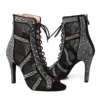 SWDZM Women Dance Boots Shiny Latin Jazz Dance Shoes Full Rhinestone Dancing Boots Customizable Heels Women Ladies Dancing Shoes 6