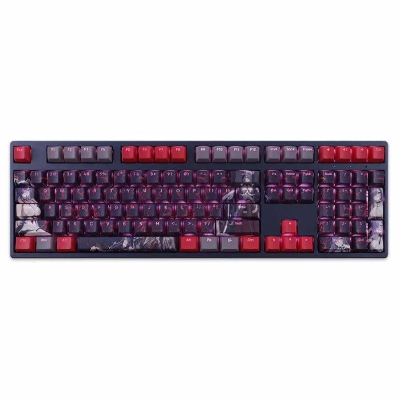 Azur Lane August Von Parsebal Keycap Pbt Dye Subbed Anime Gaming Key Caps Teclado Retroiluminado Ansi 61 87 104 108 Chaves Set - Imagem 2