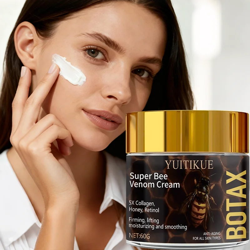 Super Bee Venom Cream, containing five times the collagen, honey, and retinol to firm, lift, moisturize, and smooth the skin