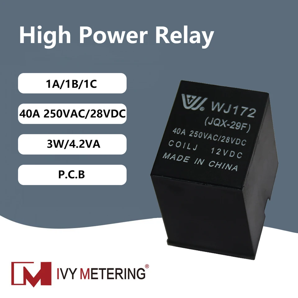 JQX-40F-1Z 50A SPDT Power Relay - 12VDC Coil For High-Current Motor Control (R50A12VDC)
