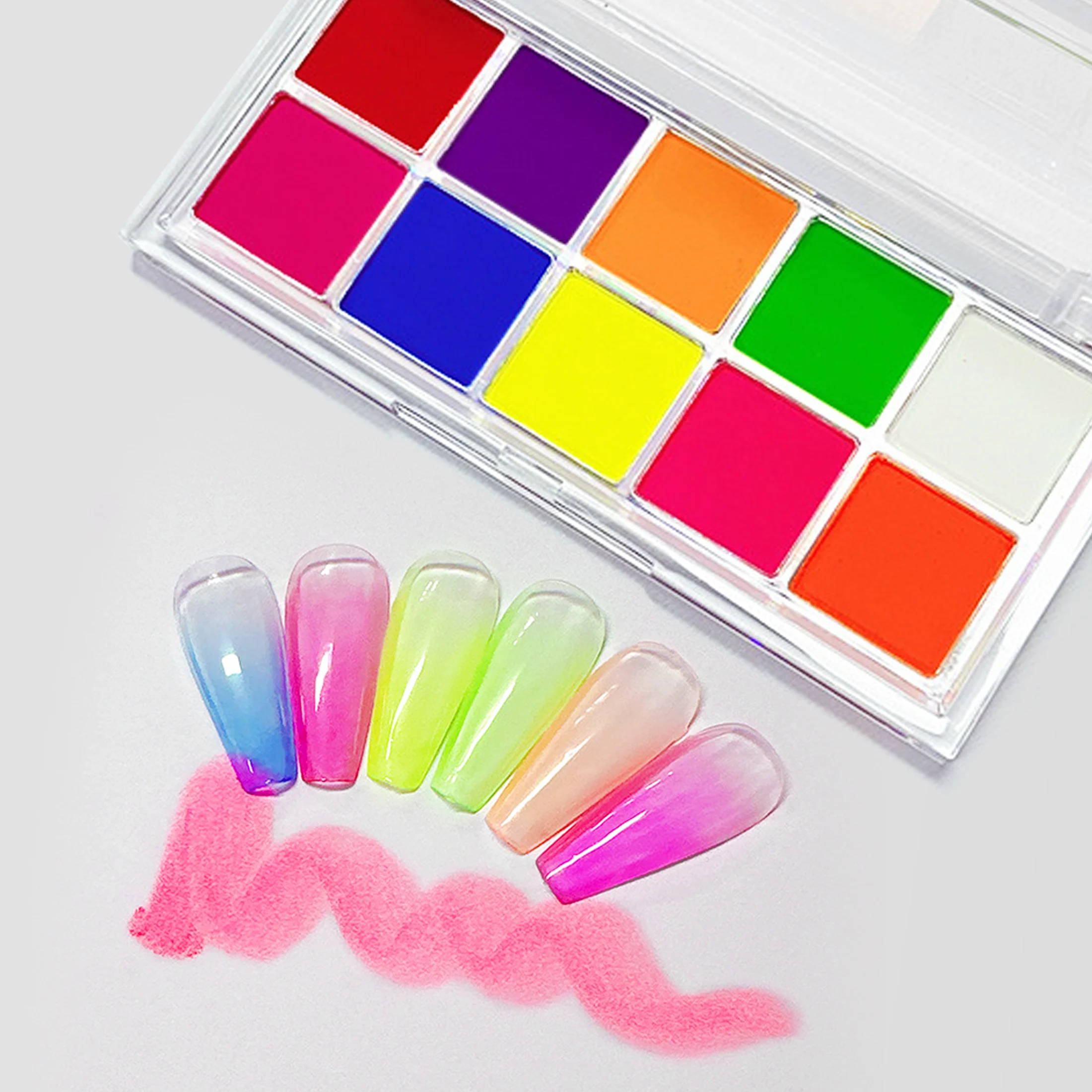 10 Color Set Gradient Nail Powder Solid Magic Glitter Powder Matte Macaron Mirror Flour Raw Material nail powder nail glitter nail powder set