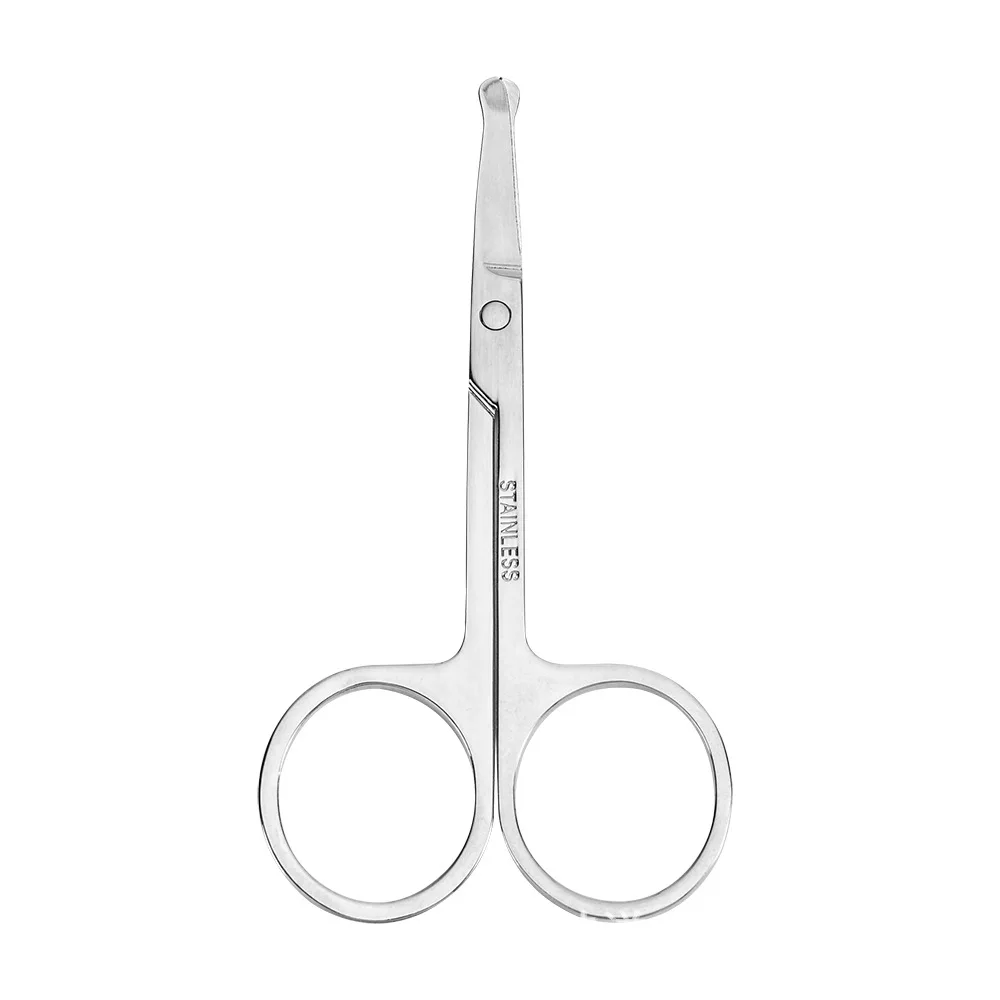 100% nuevo 1 unidad de acero inoxidable Mini portátil curvado bigote nariz oreja removedor de pelo tijera recortadora tijeras pe 3