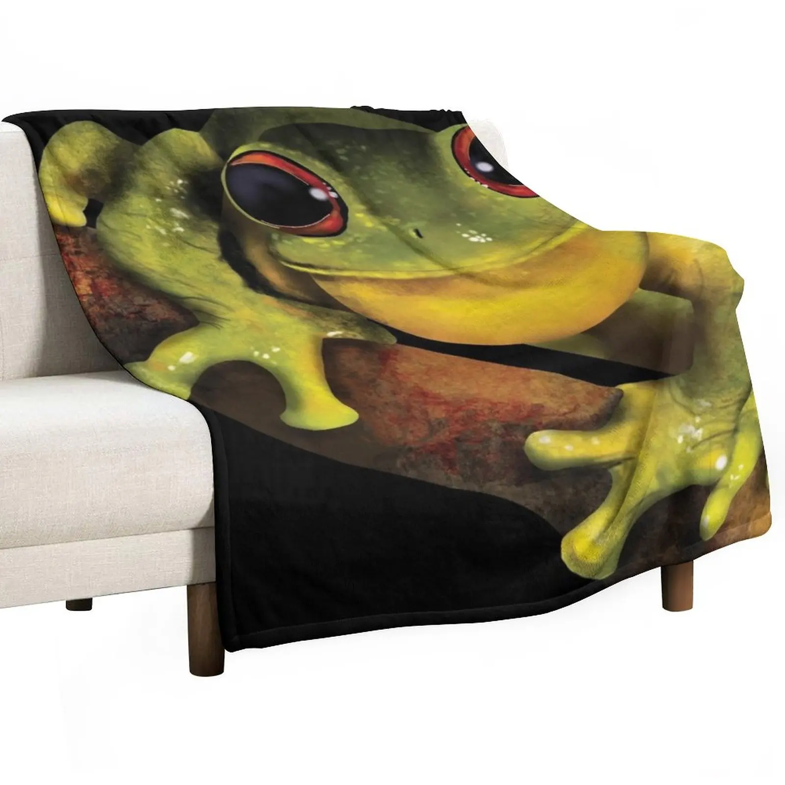 

Red-eyed Tree Frog Throw Blanket Soft Bed Blankets Luxury Thicken Blanket Vintage Blanket Beach Blanket