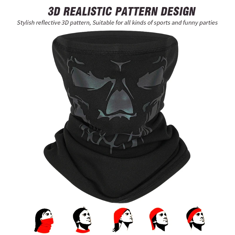 WEST BIKING Outdoor Cycling Scarf Winter Warm Reflective Half Face Mask Windproof Sports Headwear Men Women Skiing Neck Cover