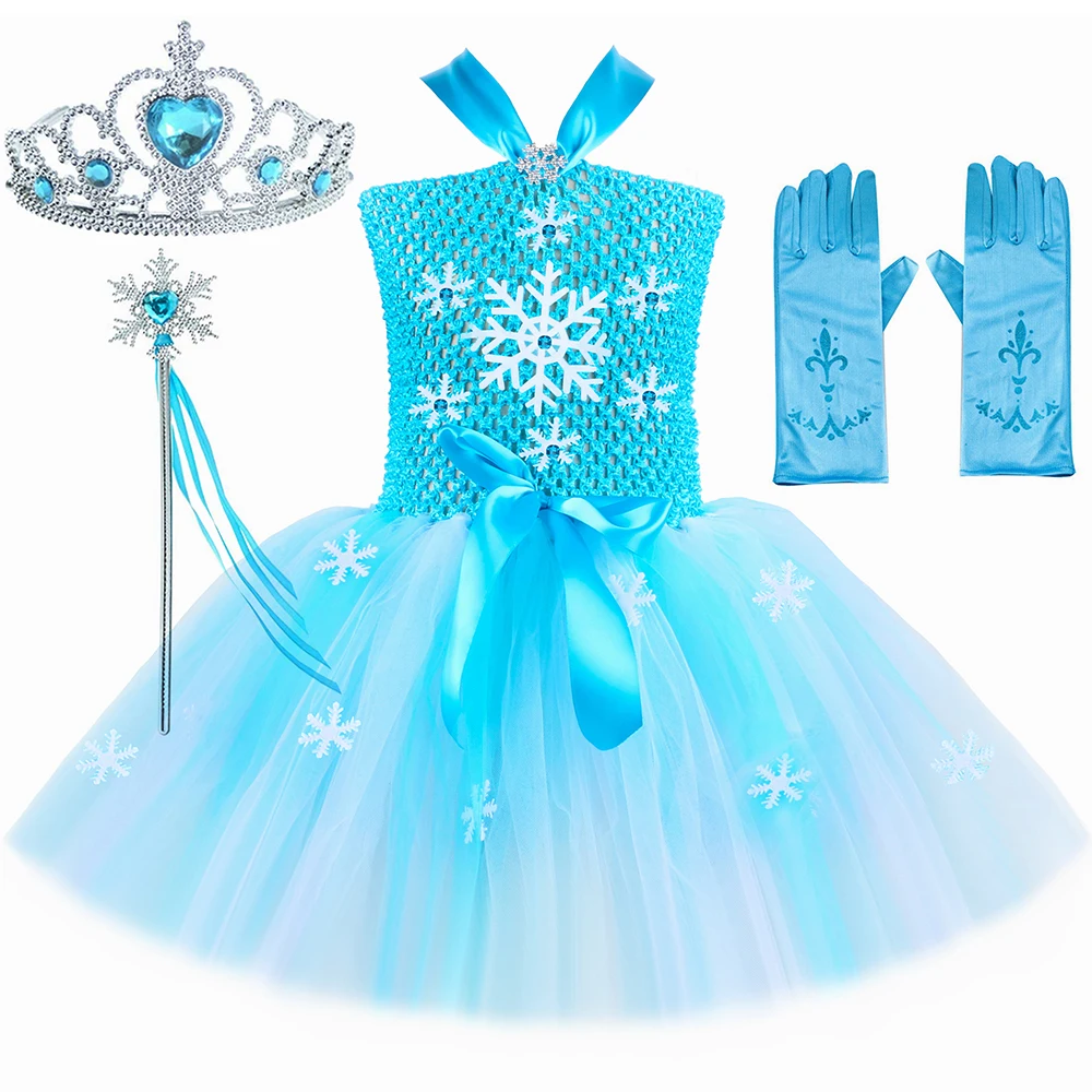Robe Princesse Fille Elsa Flocons & Accessoires | Noël