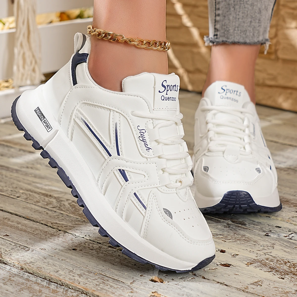 Chic and Comfortable Women's Round-Toe Casual Shoes - Perfect for Spring and Autumn