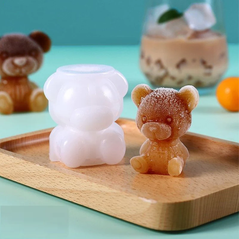 3D Teddy Bear Silicone Mold For Chocolate Ice Cube Making Molds