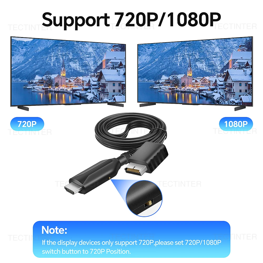 Playstation 2 HDMI 호환 컨버터 어댑터 PS2/PS1 디스플레이 모드 HDTV PC Full HD 케이블 어댑터 지원