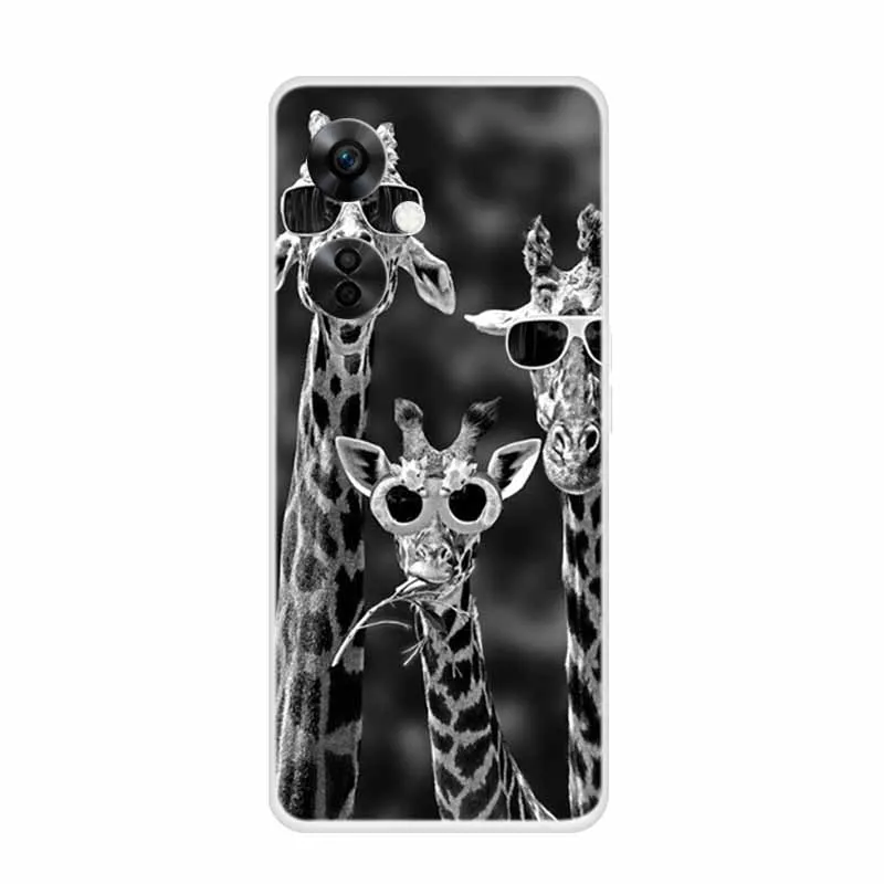 Clear Wolf Design Soft TPU Silicone Phone Cover - Transparent Etui for OnePlus Nord CE 3 Lite