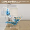 Rear Outlet Toilet With 19 Inch Tall Toilet Bowl & Tank, High Toilets For Seniors With Rear Discharge-Includes Extension Pipe 6
