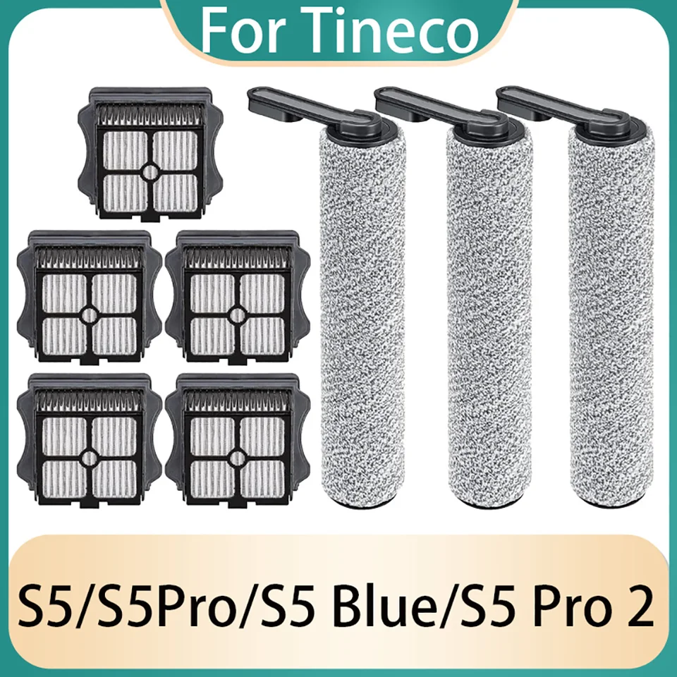 Breeze Vacuum Parts Tineco IFLOOR 5 Breeze Replacement Kit - 2 Brush Rollers, 2 Filters & Cleaning Tool Brush Roller And Filter Kit