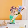 Simple Bouquet Girl Sculpture Ornament Resin Figure Vase Bedroom Jewelry Cosmetics Storage Box Fruit Candy Dessert Storage Tray 5