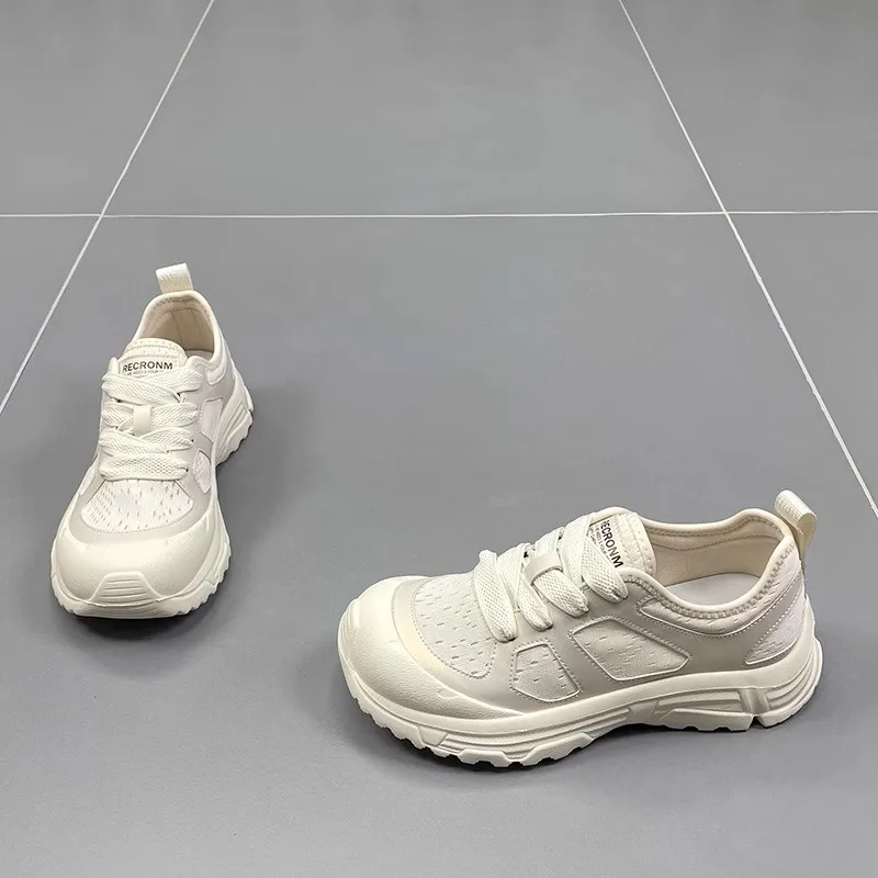 Fashionable And Versatile Sports Shoes Mesh Casual Shoes For Women's Summer New Round Toe Thick Sole Lightweight And Breathable