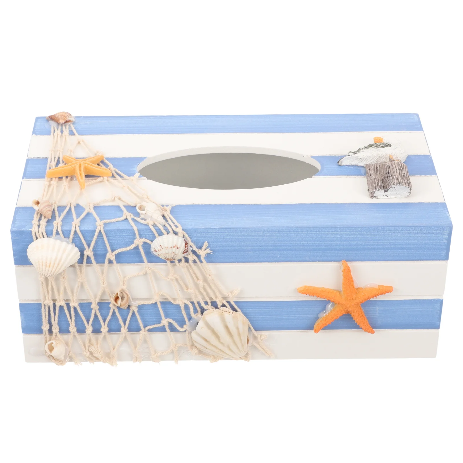 

Wood Ocean Decors Mediterranean Decorative Tissue Box Table Decoration