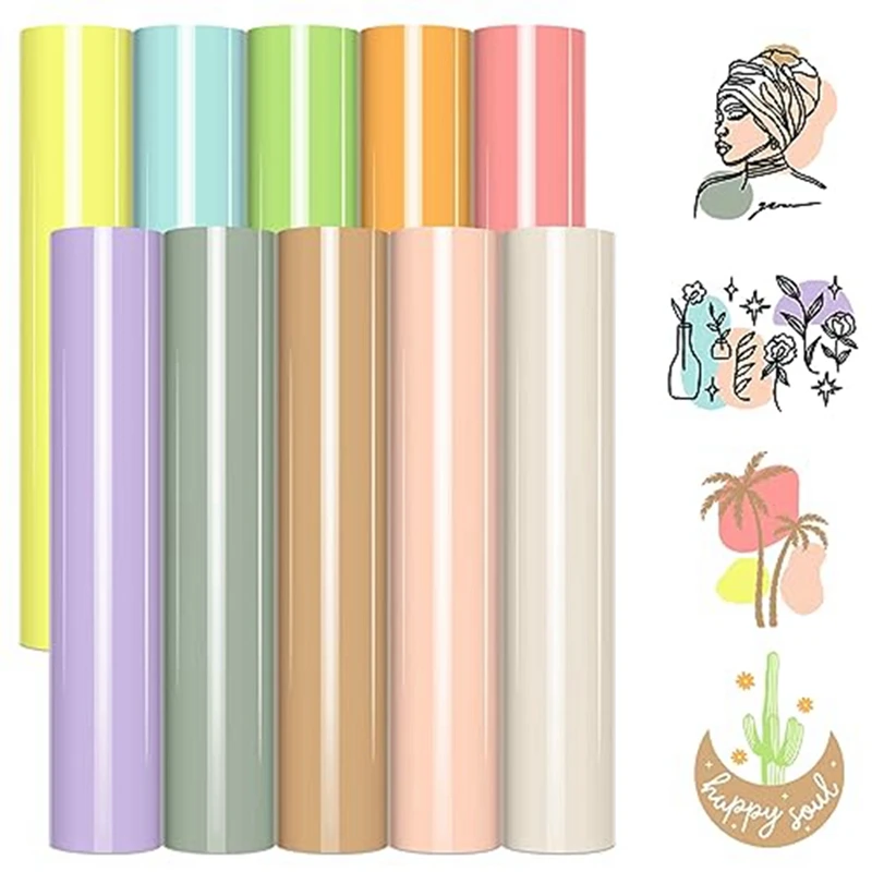 

10 листов, виниловый термотрансферный пакет 12X12 дюймов в богемном стиле, нейтральный кремовый загар, виниловый пакет для самодельных футболок, простой в использовании