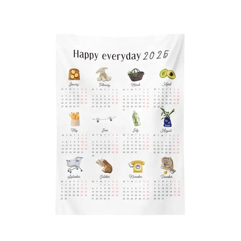 2025 Artistic Fabric Wall Calendar for Home Decor