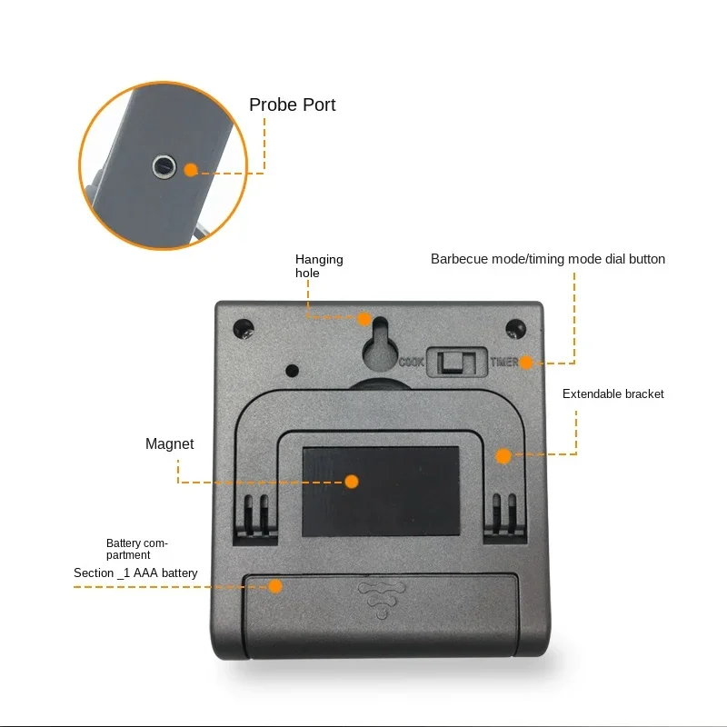 Tp700 Digital Remote Wireless Food Kitchen Oven Thermometer Probe For BBQ Grill  Oven Meat Timer  Temperature  Manually Set — view 5
