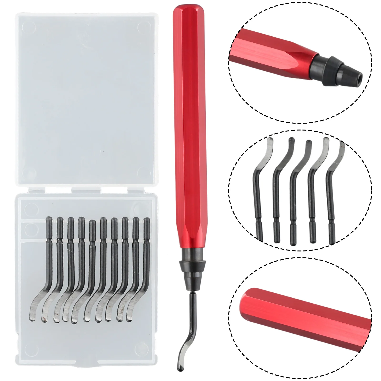 

Hand Tools Deburring Blades Remover Convenient Handle Burr High Speed Steel RB1000 Rotary BS1010 Deburr Blade 1 Set