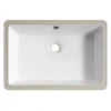 1pc Undermount Sink Bathroom Rectangular - 19"x 13" White Porcelain Ceramic Rectangle Vessel Sink, 20 Inch Under Counter Lavator 2