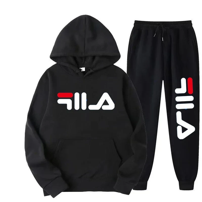 2-piece unisex workout set, outdoor sports hoodies, cotton sweatshirt and pants, hooded sportswear, autumn and winter