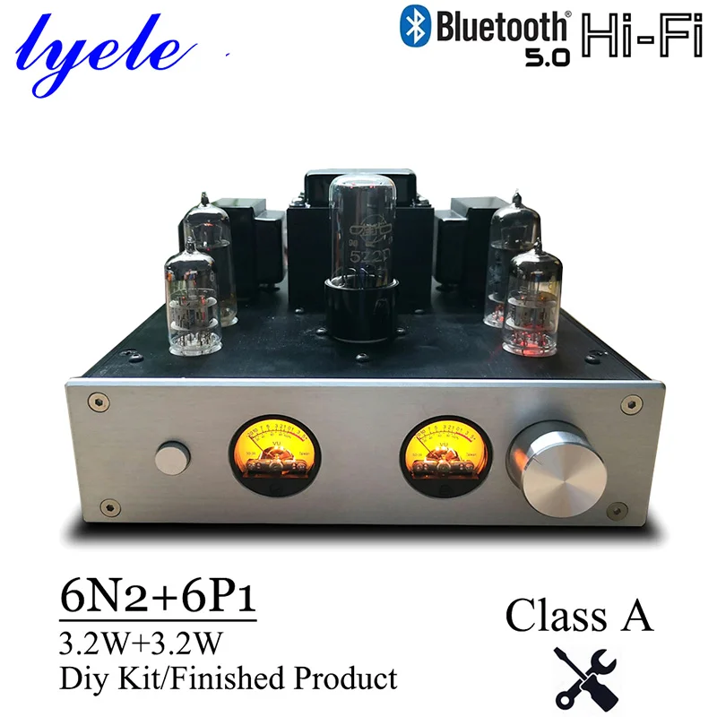 Lyele Audio 6n2 6p1 Vacuum Tube Amplifier Diy Kit Single-Ended Amplifier Class A Tube Amp Bluetooth 5.0 Vu Meter Hifi Audio 3.2w