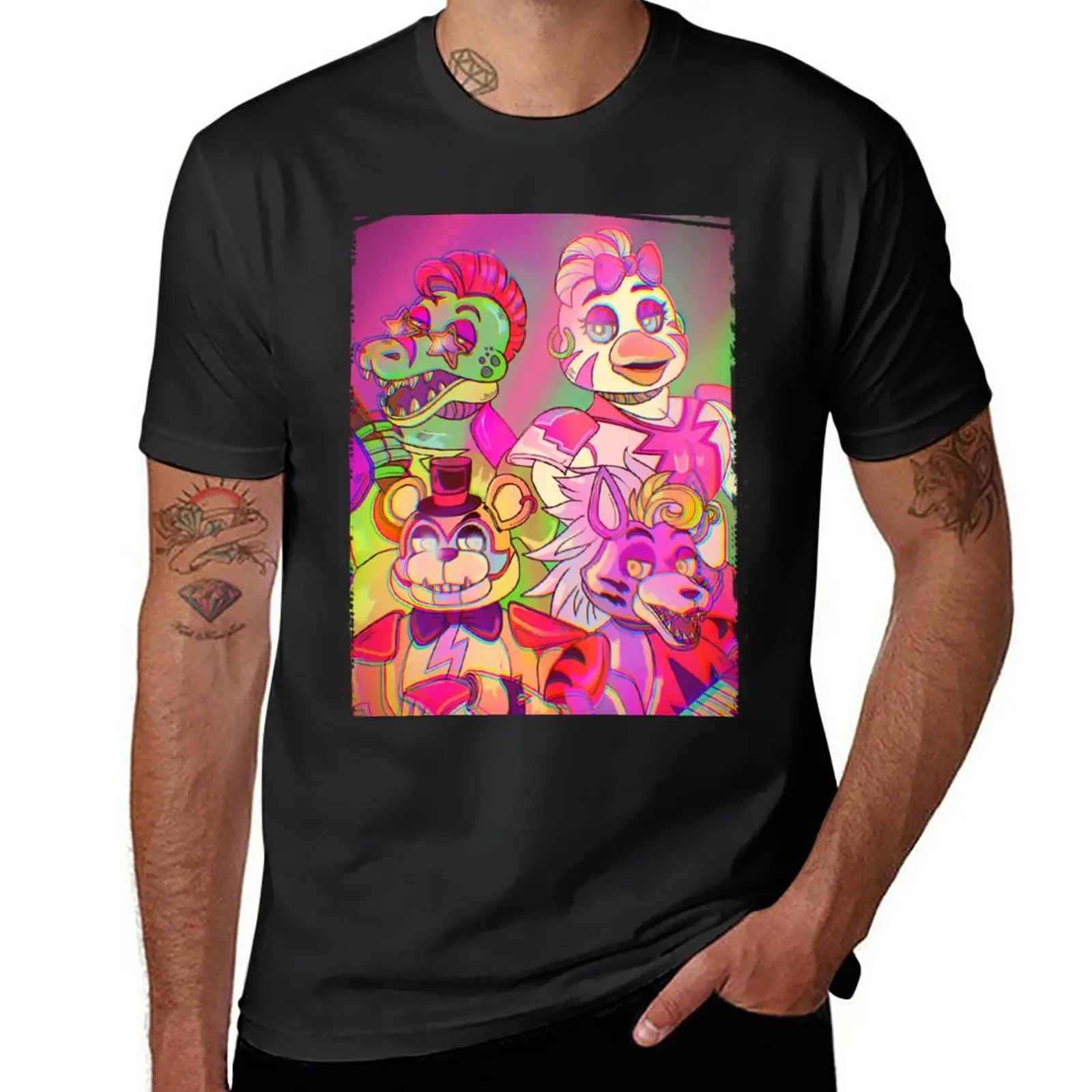 Fnaf: T-Shirt Security Breach Customs Progetta I Tuoi Top Estivi Personalizzati Plus Size Top T-Shirt Grafiche Da Uomo Divertenti