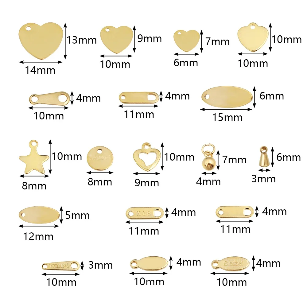 Breloques d'extrémité d'extension en acier inoxydable, étiquettes de queue pour bijoux, bricolage exécutif, petit JOTag d'extension, accessoires de résultats de bijoux, 20 pièces