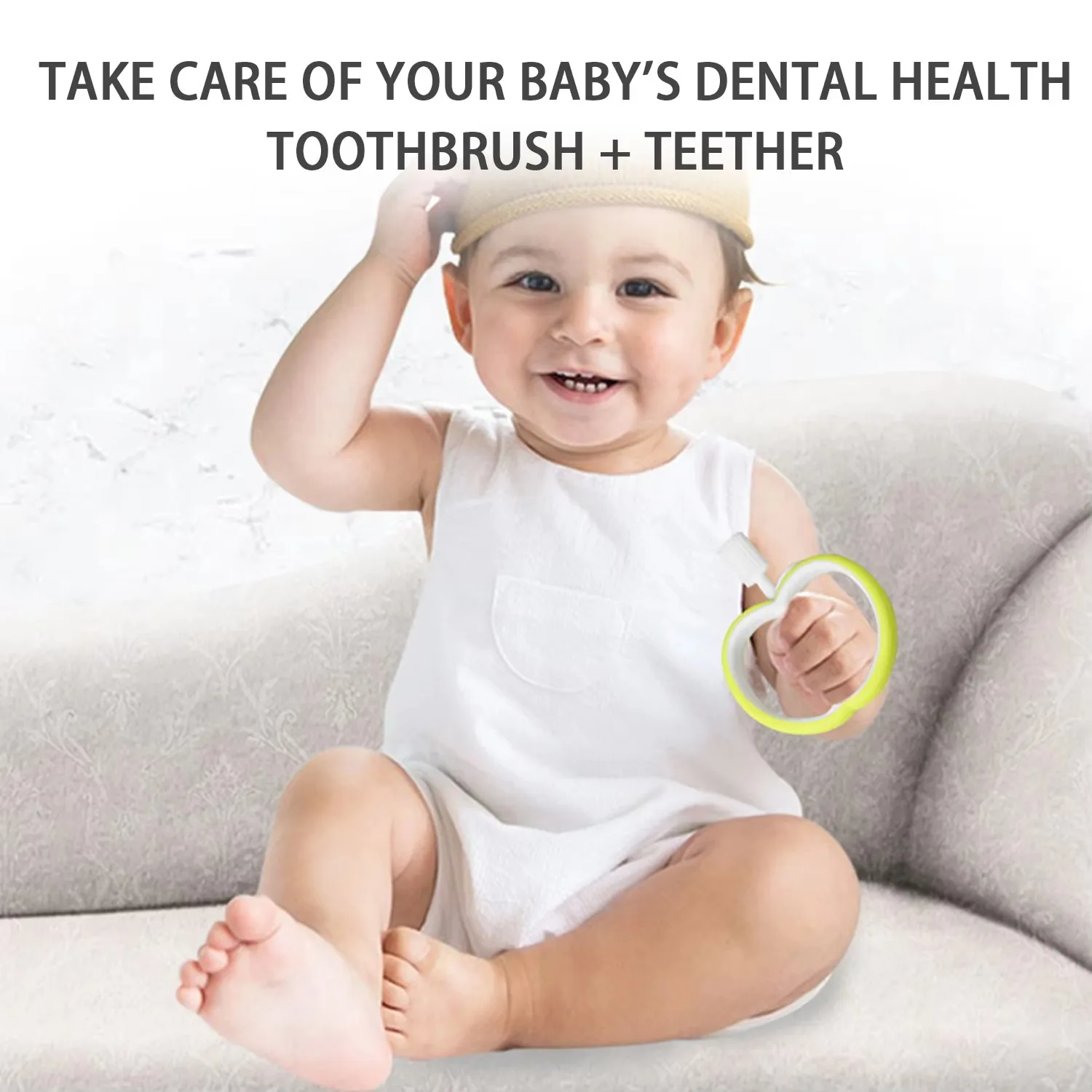 1PC Cute Apple Silicone Teething Toy for Babies-Food Grade Chewable & Durable Babi Toy Teether Baby Silicone Baby Pacifier