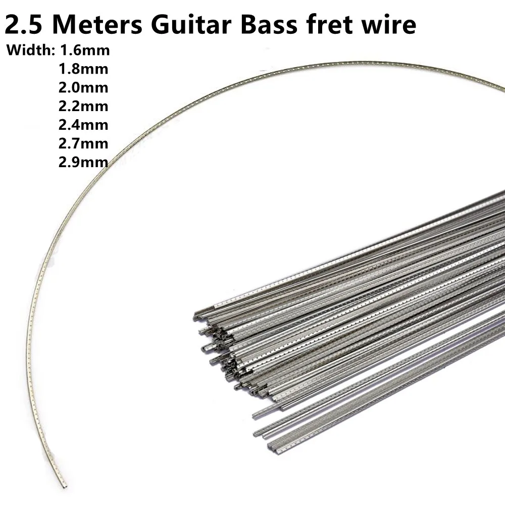8FT Bass Guitar Fingerboard Fret Wire Copper Nickel Silver Gauge 1.6MM-2.9MM Acoustic Electric Bass Guitar Instruments Accessory