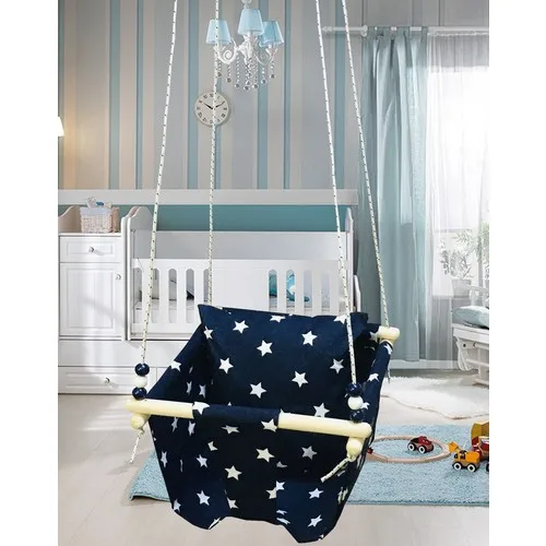 Wood Star Pattern Baby Children Garden Swing Hammock Ceiling Swing Home Cradle Ergonomic design and easy installation