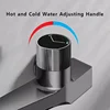 White Waterfall Bath Shower Faucet with Self-adhesive Hand Shower Hot Cold Water Mixer Tap Bathroom Faucet Tub Shower System Set 3