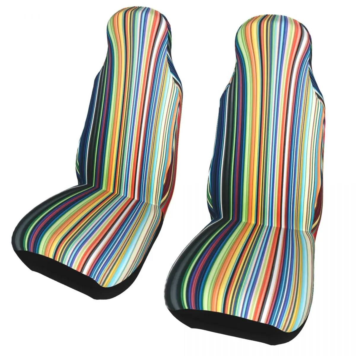 

Multicolored Stripes Universal Car Seat Cover Four Seasons Suitable For All Kinds Models Seat Covers Fiber Car Accessories