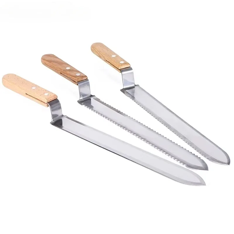 Stainless Steel Beekeeping Tool with Wooden Handle for Honey Cutting