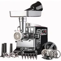 Heavy Duty Electric Meat Grinder & Sausage Stuffer: 6 Grinding Plates, 3 S/S Blades, 3 Sausage Tubes2 Meat Claws 1