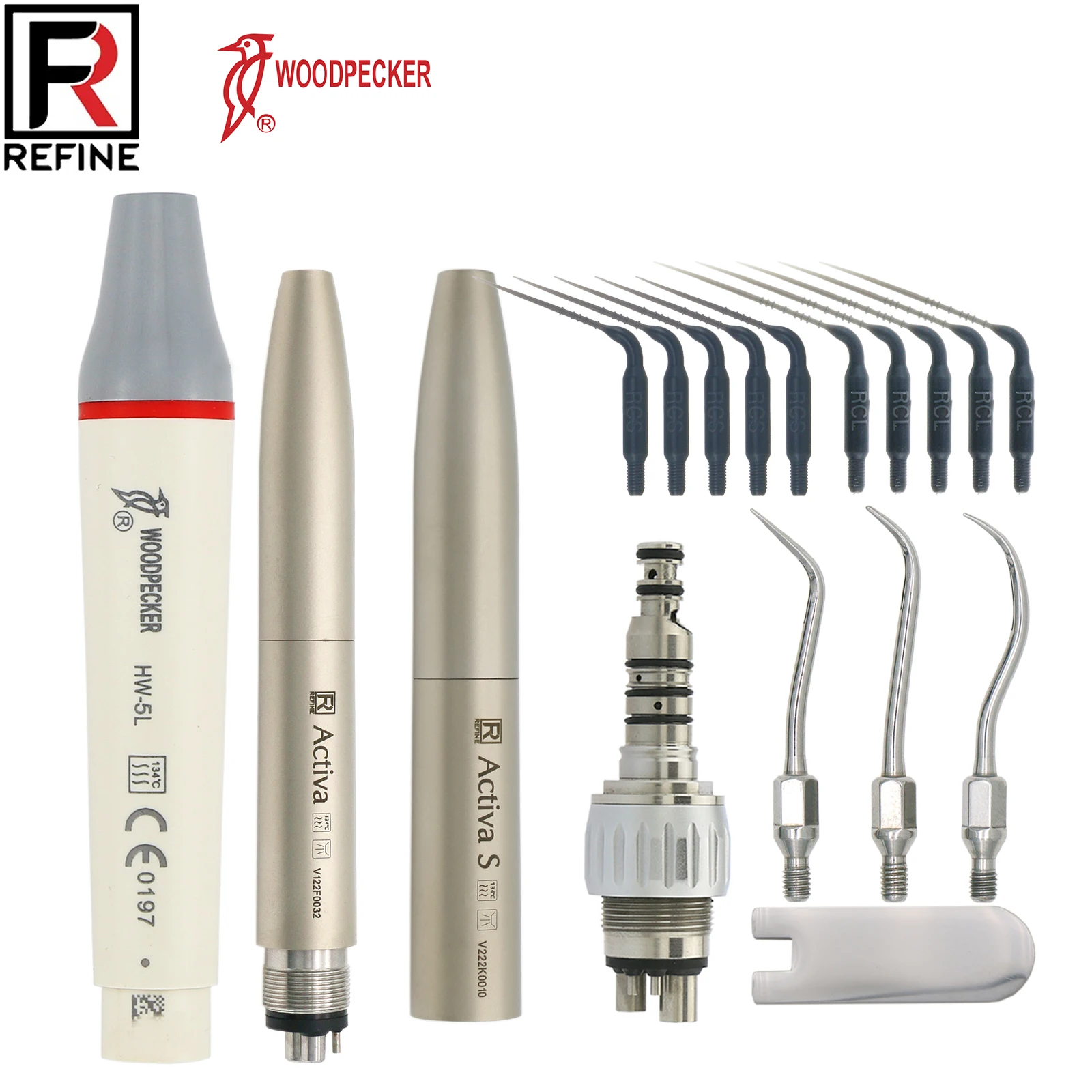 

Woodpecker Refine Dental Ultrasonic Piezo/Air Powered Scaler Handpiece Hygienist VDW EDDY Style Endo Irrigation Tip Irrigator