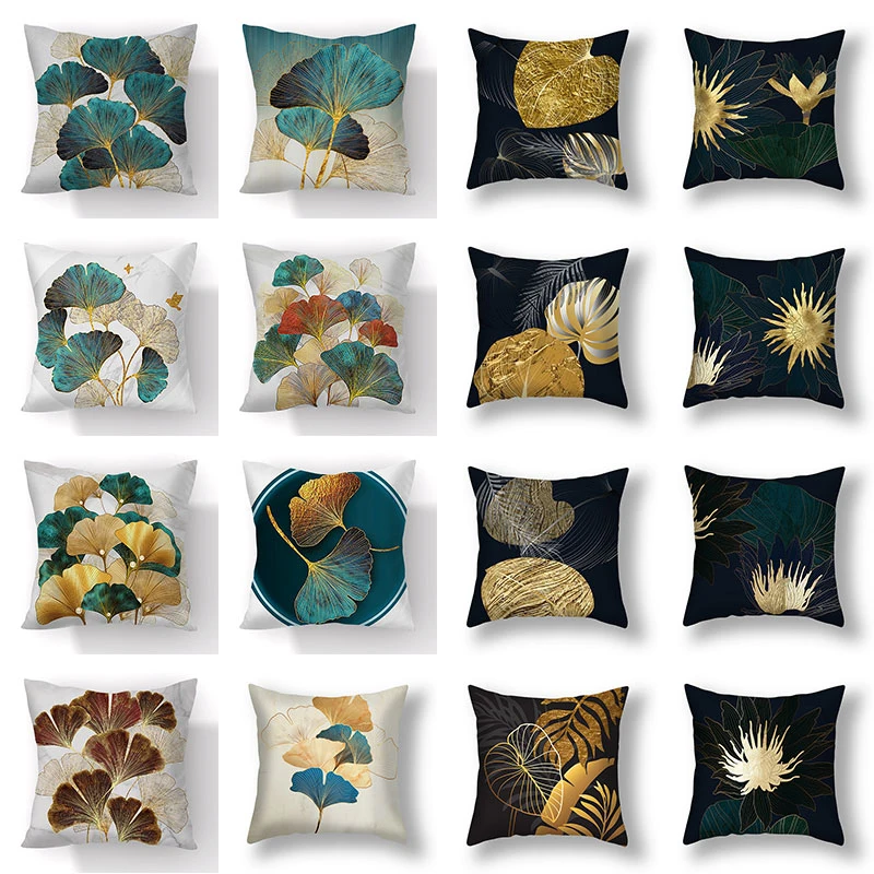 

Ginkgo Biloba Pillowcase Upholstered Christmas New Year Cushion Cover Home Decor Aesthetics