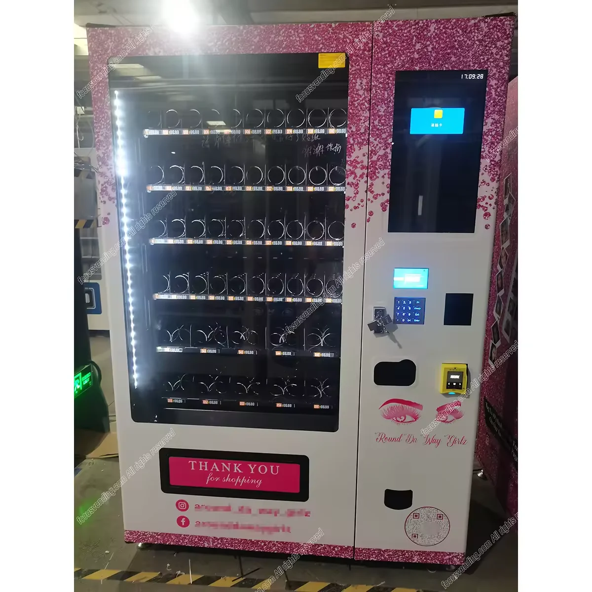

Europe Design Lash Beauty Vending Machine Snacks Wholesale Lip Gloss Hair Vendors Wigs Self Robotic Vending Machine for Usa
