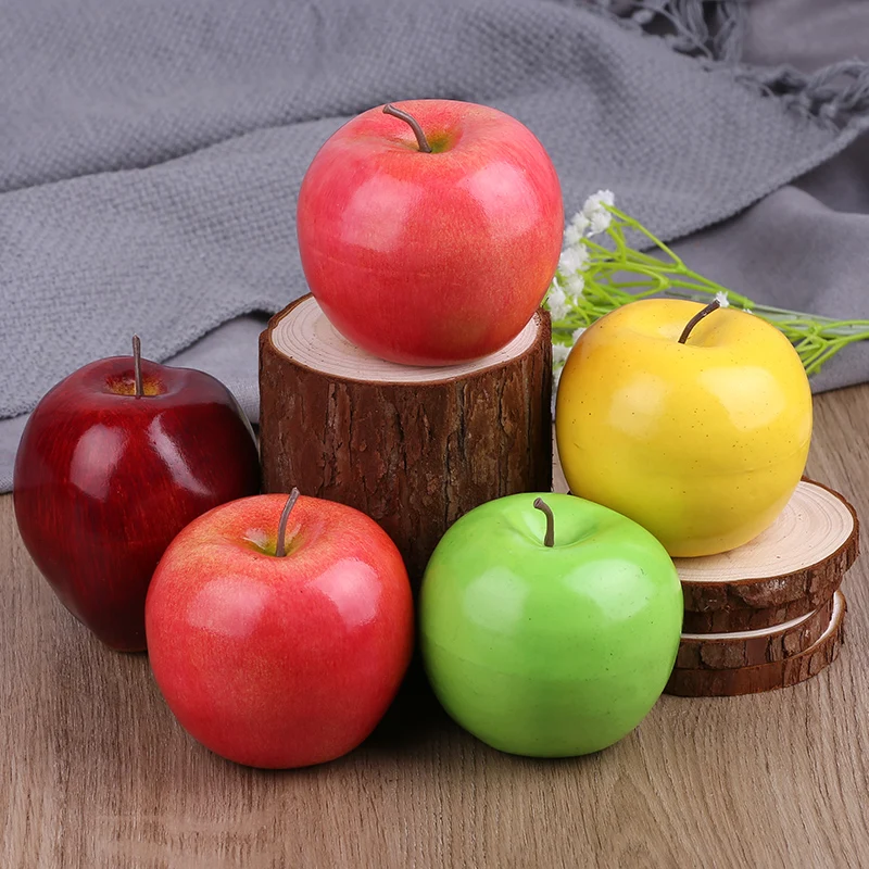 Pink Red Green Yellow Artificial Apple Artificial Fruits And Vegetables Home Bedroom Living Room Decoration Fake Fruits Festive Party Supplies Artificial Fruits